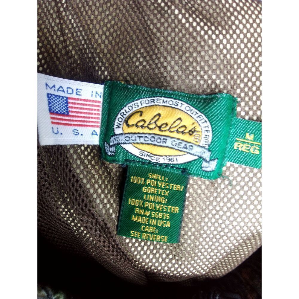 Cabelas Made In The USA Vintage Cameo Full Zip Hooded Hunting Jacket Size L And - Picture 7 of 12